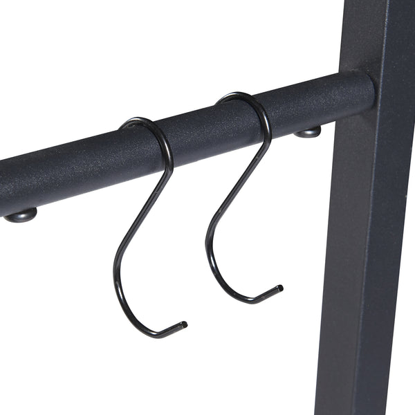 Portalegna Kasan Struttura Regolabile in Acciaio Nero [en.casa] 