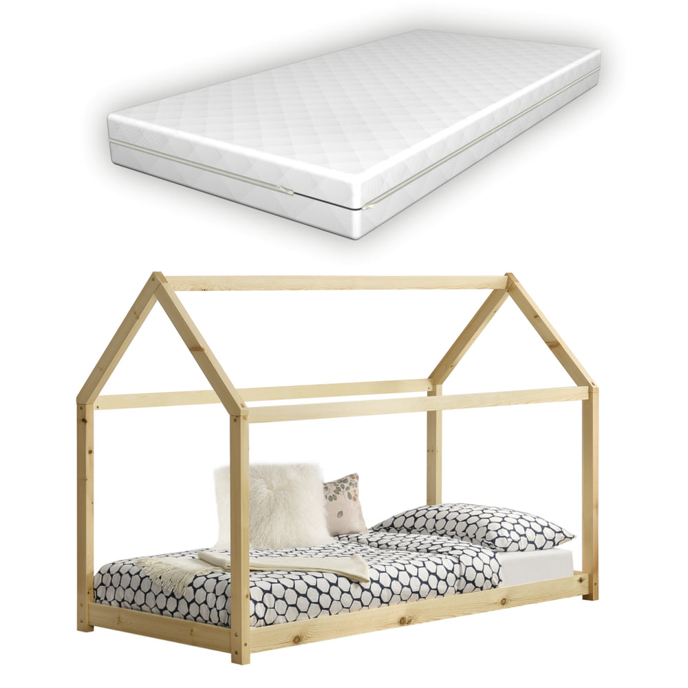 Letto per bambini Netstal con materasso in schiuma fredda in diversi colori e misure [en.casa] - premiumXL
