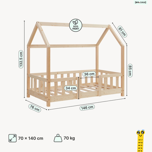 Letto per Cameretta Sisimiut a Forma di Casetta [en.casa]