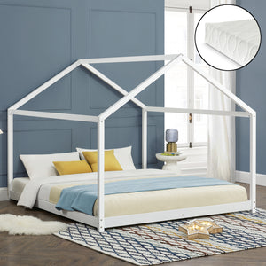 Letto per bambini Cerro con materasso in schiuma fredda bianco in varie misure [en.casa] - premiumXL