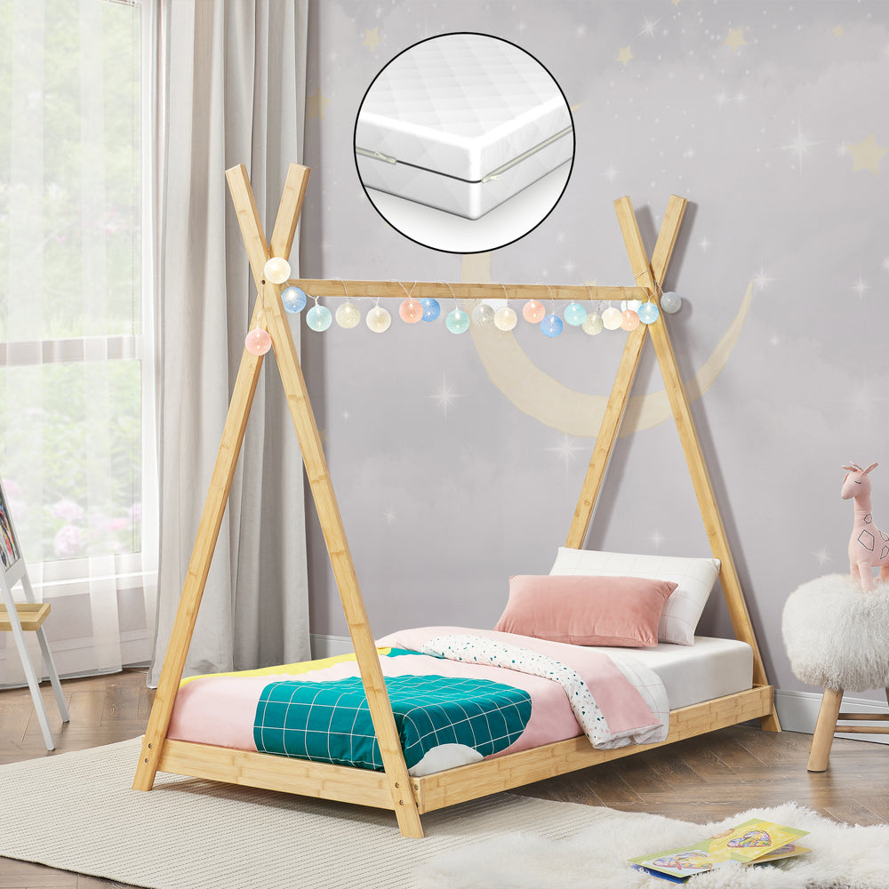 Letto per bambini Vimpeli con materasso in bambù in varie misure [en.casa] - premiumXL