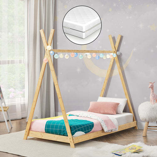 Letto per bambini Vimpeli con materasso in bambù in varie misure [en.casa] - premiumXL