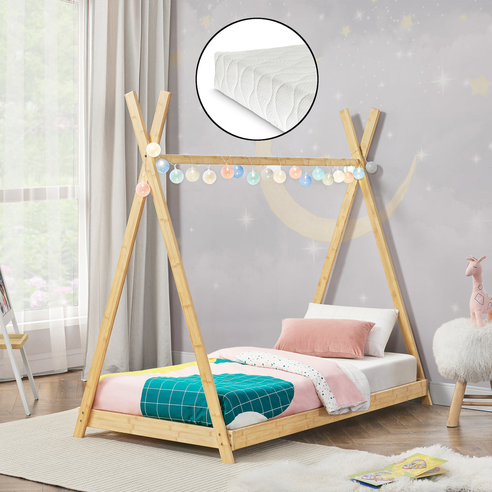Letto per bambini Vimpeli con materasso in bambù in varie misure [en.casa] - premiumXL