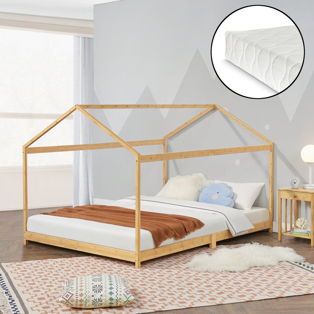 Letto per bambini Vindafjord in bambù in varie misure + materasso [en.casa] - premiumXL