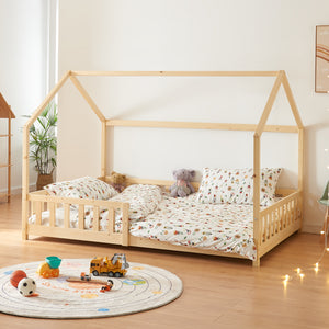 Letto per Cameretta Hesel a Forma di Casetta in Legno di Pino [en.casa] 
