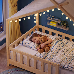 Letto a casa Rila in stile Montessori con protezione anticaduta 90x200 cm [en.casa]