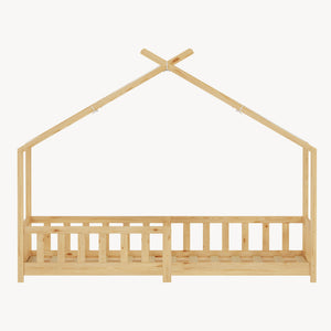 Letto a casa Rila in stile Montessori con materasso e protezione anticaduta 90x200 cm [en.casa]