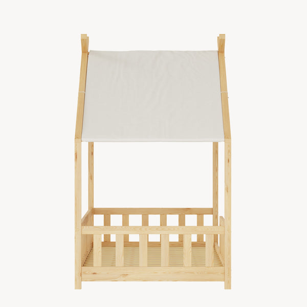 Letto a casa Rila in stile Montessori con materasso e protezione anticaduta 90x200 cm [en.casa]