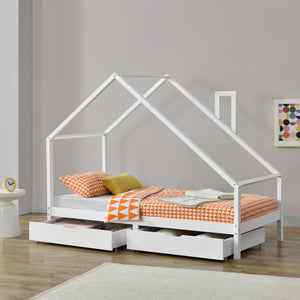 Lettino per bambini Assling con 2 cassetti 90x200cm in vari colori [en.casa]