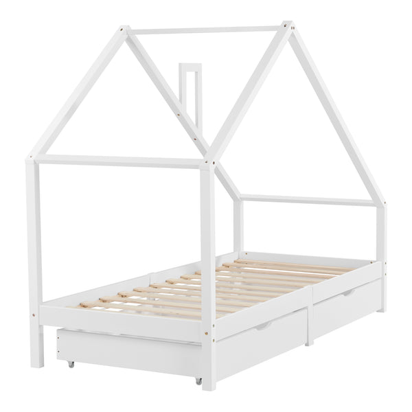 Lettino per bambini Assling con 2 cassetti 90x200cm in vari colori [en.casa]