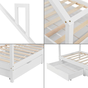 Lettino per bambini Assling con 2 cassetti 90x200cm in vari colori [en.casa]