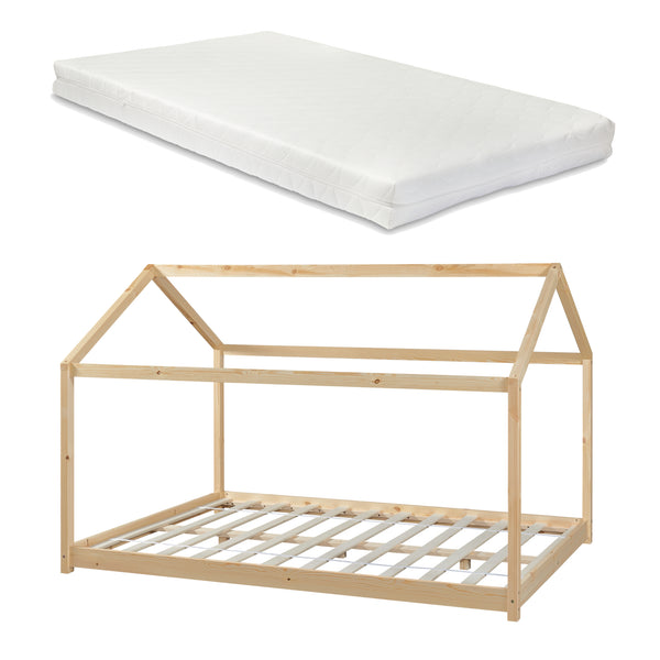 Letto per Cameretta Cerro a Forma di Casetta con Materasso - Vari Colori e Misure [en.casa] 