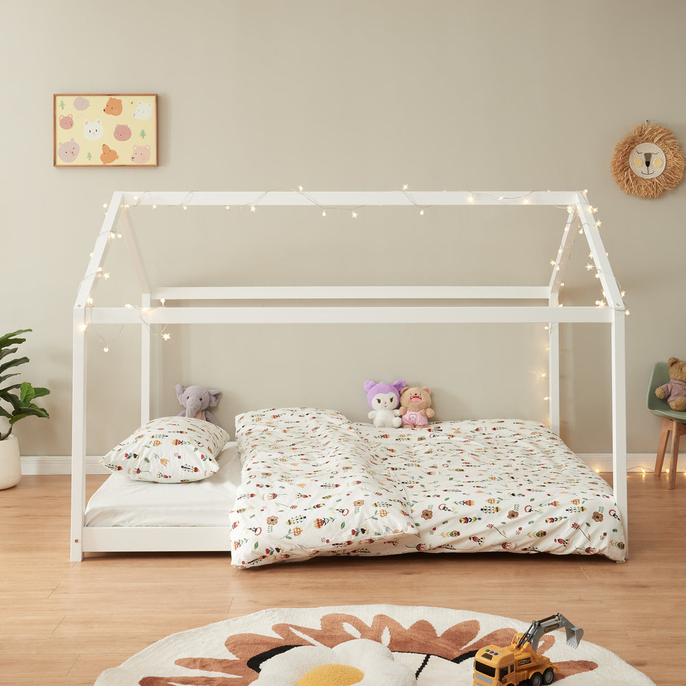 Letto per bambini Cerro con materasso in schiuma fredda bianco in varie misure [en.casa] - premiumXL