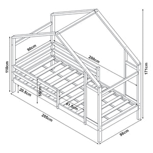 Lettino per bambini Lorenskog con materasso 90x200 cm in vari colori [en.casa]