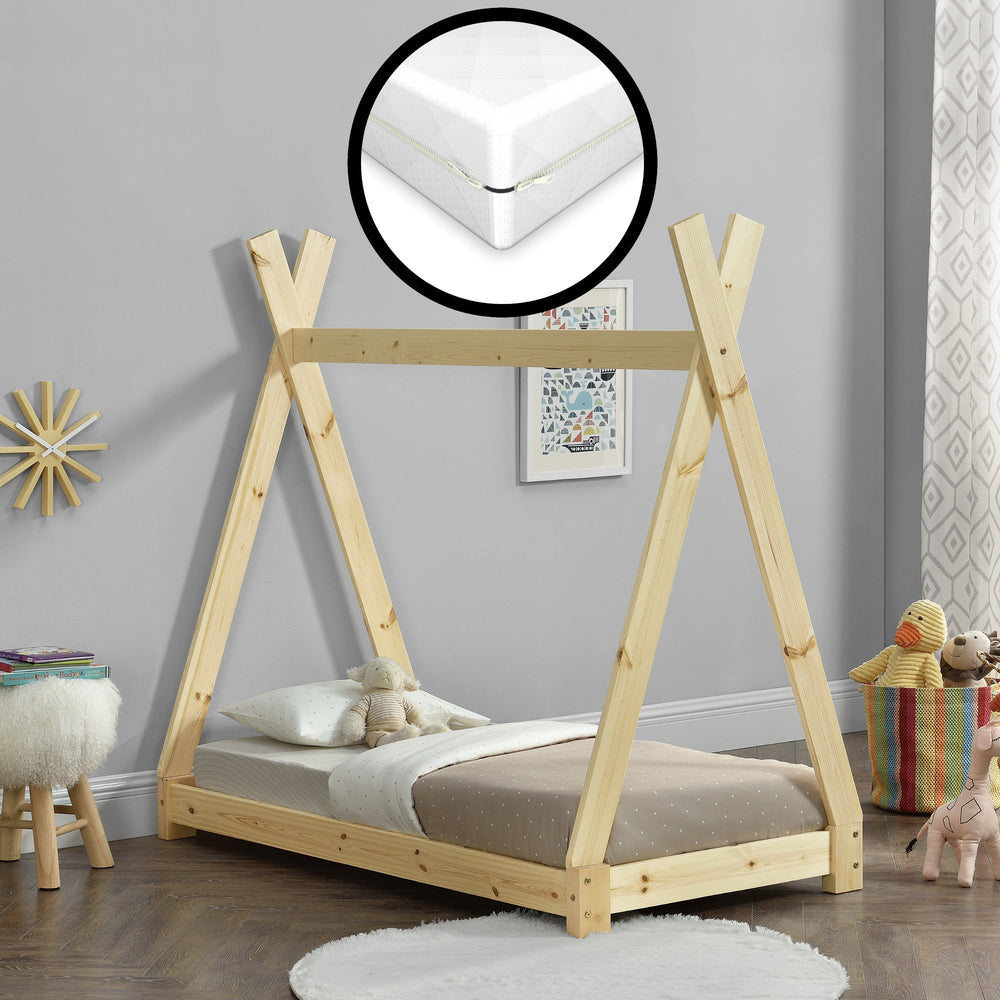 Letto per bambini Onejda con materasso in schiuma fredda in varie misure e colori [en.casa] - premiumXL
