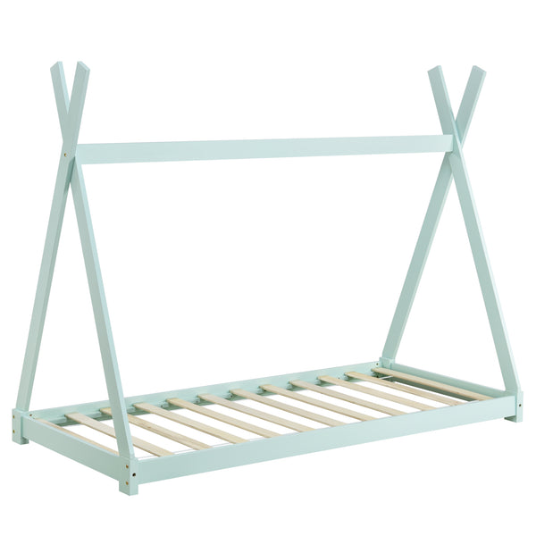 [en.casa] Letto per Bambini 90 x 200 cm con Materasso a Schiuma Fredda Design Teepee Indiano Lettino a Tenda Legno di Pino