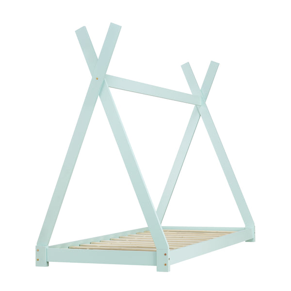 [en.casa] Letto per Bambini 90 x 200 cm con Materasso a Schiuma Fredda Design Teepee Indiano Lettino a Tenda Legno di Pino