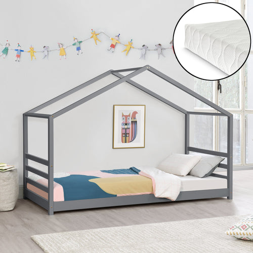 Lettino per bambini Vardø con materasso in schiuma fredda 90x200 cm in vari colori en.casa