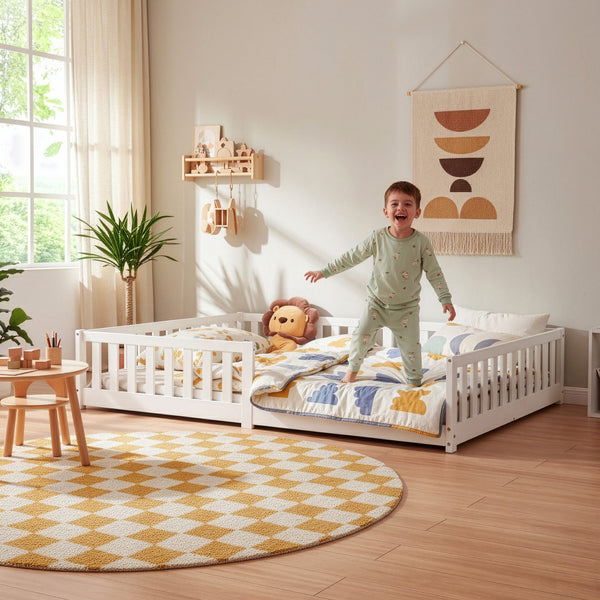 Letto Montessori per Cameretta Tanna in Legno di Pino - Vari Colori e Misure [en.casa]