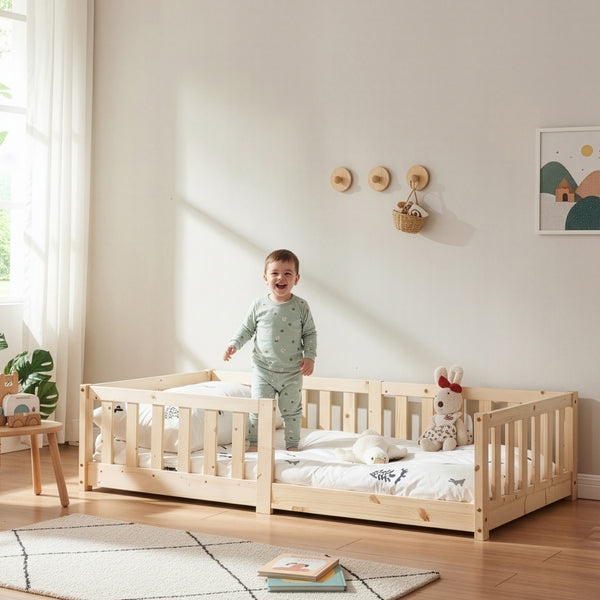 Letto Montessori per Cameretta Tanna in Legno di Pino - Vari Colori e Misure [en.casa]