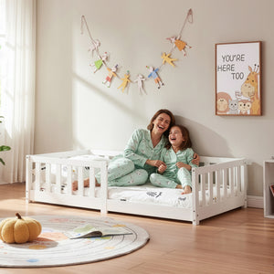 Letto Montessori per Cameretta Tanna in Legno di Pino - Vari Colori e Misure [en.casa]