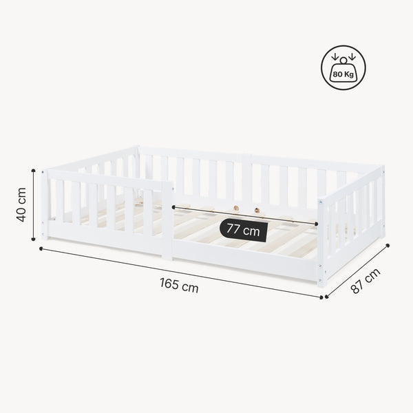 Letto Montessori per Cameretta Tanna in Legno di Pino - Vari Colori e Misure [en.casa]