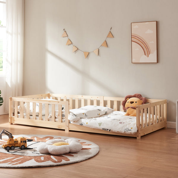 Letto Montessori per Cameretta Tanna in Legno di Pino - Vari Colori e Misure [en.casa]