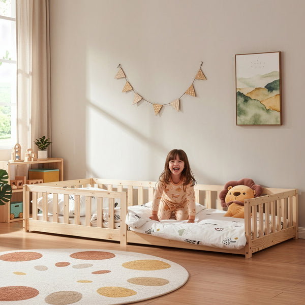 Letto Montessori per Cameretta Tanna in Legno di Pino - Vari Colori e Misure [en.casa]