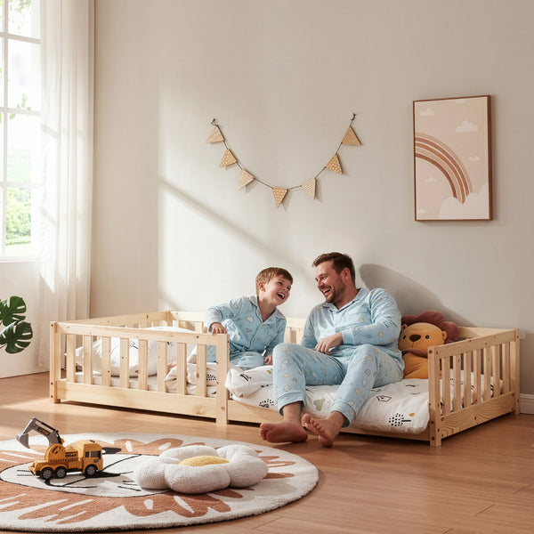 Letto Montessori per Cameretta Tanna in Legno di Pino - Vari Colori e Misure [en.casa]