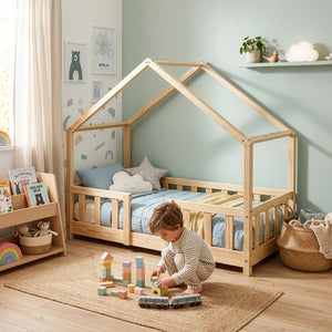 Letto per Cameretta Treviolo a Forma di Casetta in Stile Montessori [en.casa]