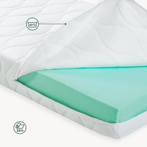 Letto per Cameretta Treviolo a Forma di Casetta in Stile Montessori con Materasso [en.casa]