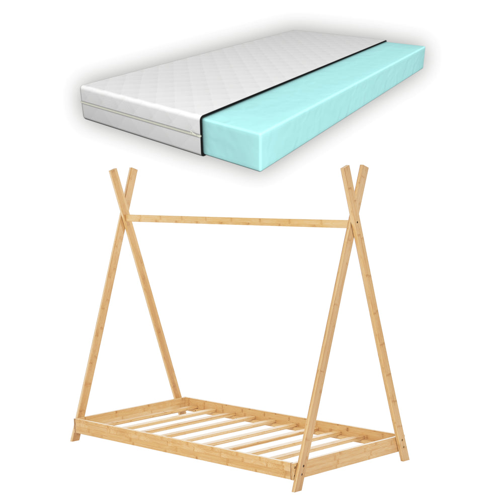 Letto per bambini Vimpeli con materasso in bambù in varie misure [en.casa] - premiumXL