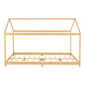 Lettino per bambini Vindafjord in bambù in varie dimensioni + materasso [en.casa]