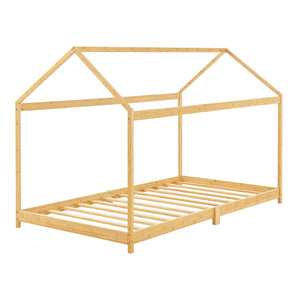 Letto per Cameretta Vindafjord a Forma di Casetta in Bambù [en.casa]