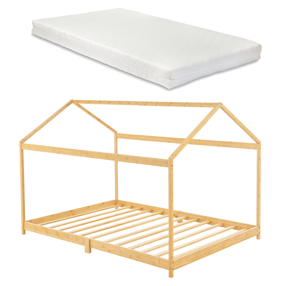 Letto per bambini Vindafjord in bambù in varie misure + materasso [en.casa] - premiumXL