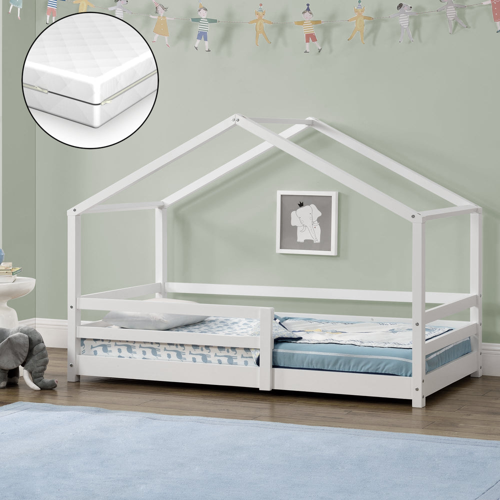 Letto per bambini Knätten con materasso e sponda anticaduta in varie misure e colori [en.casa] - premiumXL
