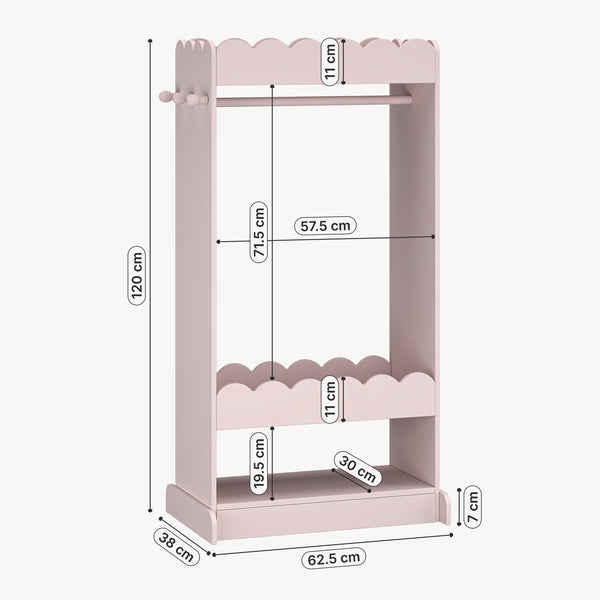 Guardaroba Vestnes per Cameretta con Specchio - Rosa [en.casa]