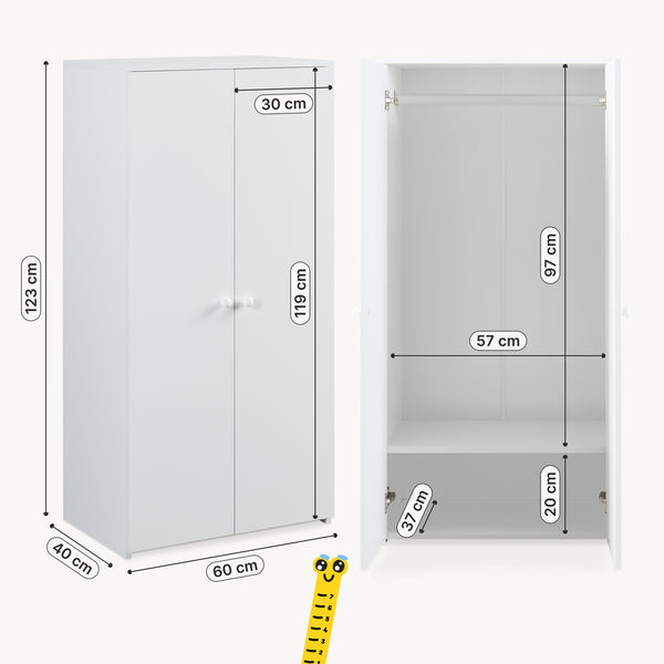 Armadio Beldinupp per Cameretta 123 x 60 x 40 cm [en.casa]