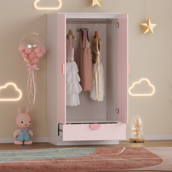 Armadietto Sandnes per Bambini con Appendiabiti e Cassetto [en.casa]
