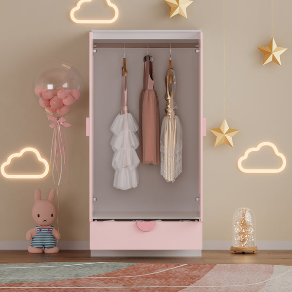 Armadietto Sandnes per Bambini con Appendiabiti e Cassetto [en.casa]