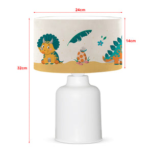 Lampada da Comodino 'Macclesfield' per Cameretta Lampada da Tavolo con Paralume Cilindrico in Tessuto Lampada per Bambini con Vari Motivi - lux.pro 