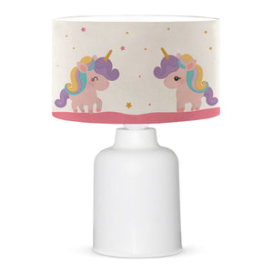 Lampada da Comodino 'Macclesfield' per Cameretta Lampada da Tavolo con Paralume Cilindrico in Tessuto Lampada per Bambini con Vari Motivi - lux.pro 