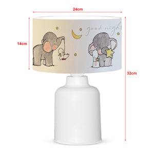Lampada da Comodino 'Macclesfield' per Cameretta Lampada da Tavolo con Paralume Cilindrico in Tessuto Lampada per Bambini con Vari Motivi - lux.pro 