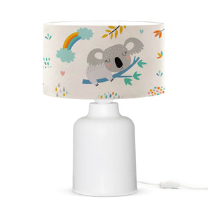 Lampada da Comodino 'Macclesfield' per Cameretta Lampada da Tavolo con Paralume Cilindrico in Tessuto Lampada per Bambini con Vari Motivi - lux.pro 