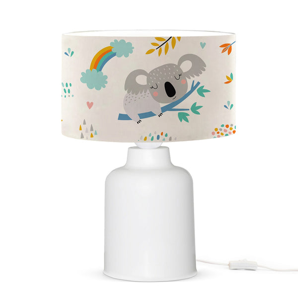 Lampada da Comodino 'Macclesfield' per Cameretta Lampada da Tavolo con Paralume Cilindrico in Tessuto Lampada per Bambini con Vari Motivi - lux.pro 