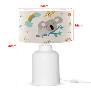 Lampada da Comodino 'Macclesfield' per Cameretta Lampada da Tavolo con Paralume Cilindrico in Tessuto Lampada per Bambini con Vari Motivi - lux.pro 