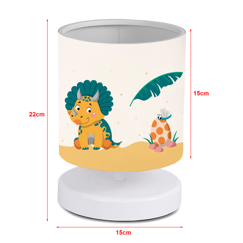 Schizzo in scala Lampada da Comodino per Cameretta 'Maidstone' Lampada da Tavolo con Paralume Cilindrico in Tessuto Lampada Disegnata per Bambini - Vari Motivi - lux.pro 