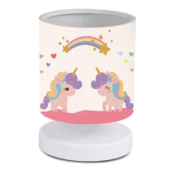 Lampada da Comodino per Cameretta 'Maidstone' Lampada da Tavolo con Paralume Cilindrico in Tessuto Lampada Disegnata per Bambini - Vari Motivi - lux.pro 