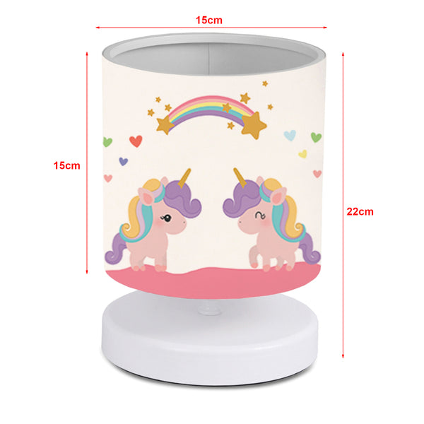 Lampada da Comodino per Cameretta 'Maidstone' Lampada da Tavolo con Paralume Cilindrico in Tessuto Lampada Disegnata per Bambini - Vari Motivi - lux.pro 