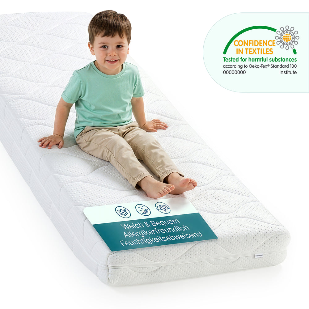 Materasso per Bambini in Schiuma Fredda con Coprimaterasso Rimovibile [neu.haus]